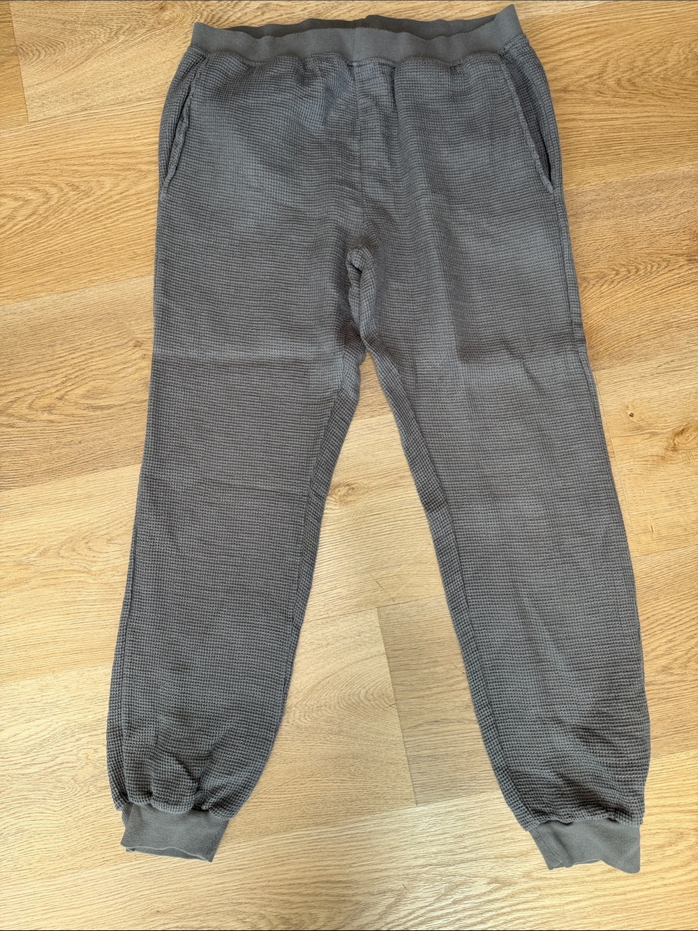 Parachute waffle  Knit Jogger Pants - Gray